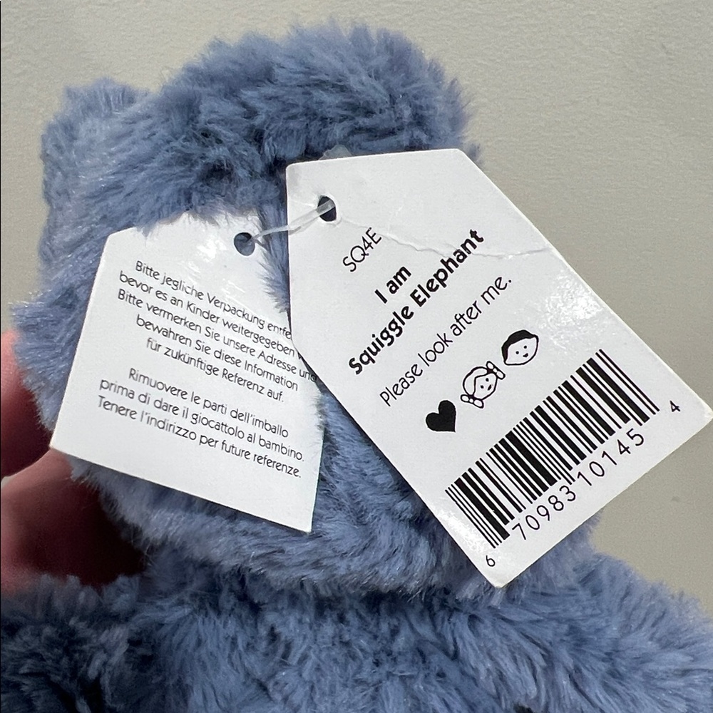 Jellycat i am squiggle elephants rare / retired SQ4E - Picture 8 of 9